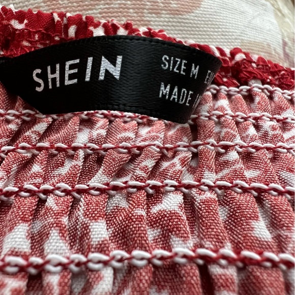 Shein Crop top Size M Red Floral - Picture 3 of 8